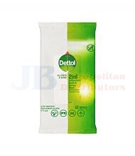 60 PACK DETTOL 2 IN 1 ANTIBACTERIAL WIPE