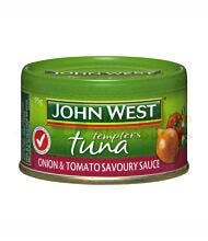 95G JOHN WEST TUNA TEMPTERS SAVOURY TOMATO & ONION