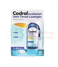20PK CODRAL ANTIRELIEF SORE THROAT LOZENGES SUGARFREE COOL MINT MEDICATED