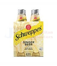 300ML 4 PACK SCHWEPPES GINGER BEER GLASS BOTTLE